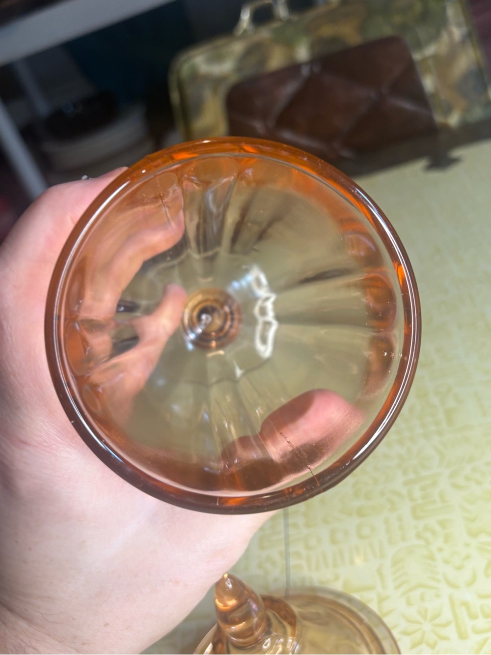 Vintage Pink Depression Glass Covered Compote - Picture 7 of 10